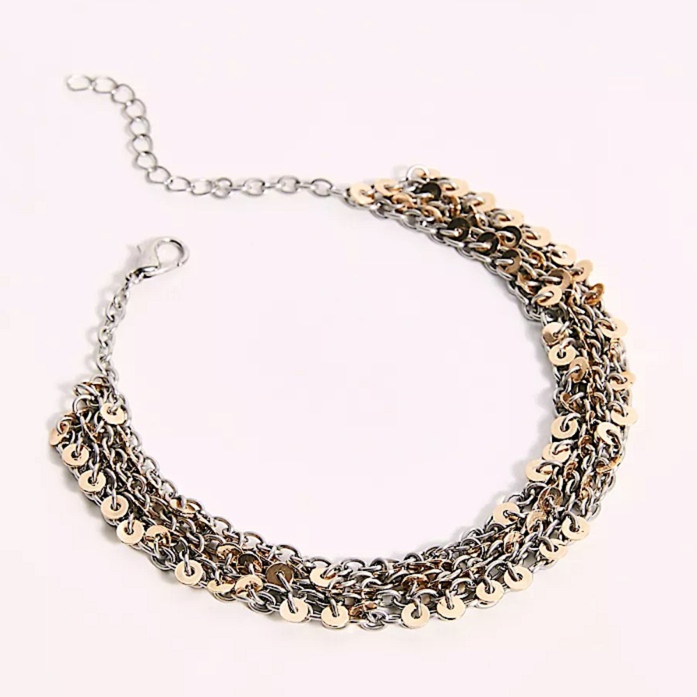 Free People Moon Dust Anklet in Silver/Gold. NWT